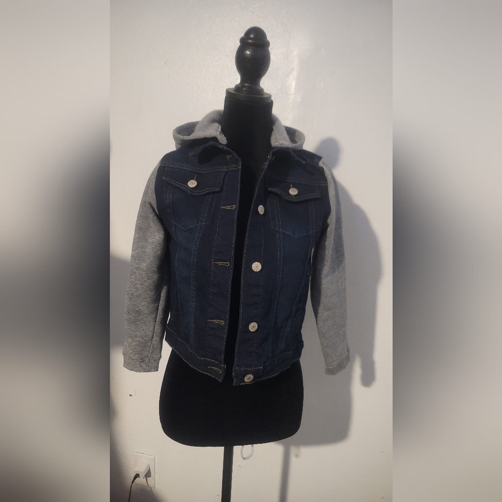 Soho Blue and Gray Jean Jacket Classic Denim Style